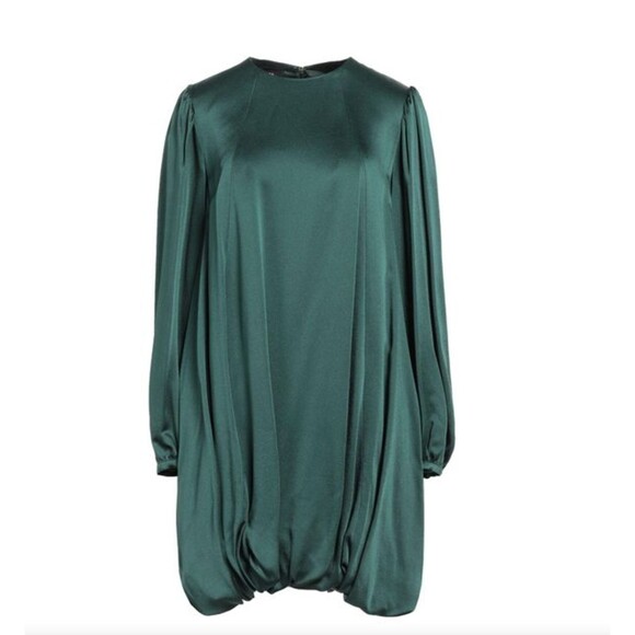 Rochas Paris Dress Womens Size 38 Green Long Sleeve Balloon Made in Italy  NEW